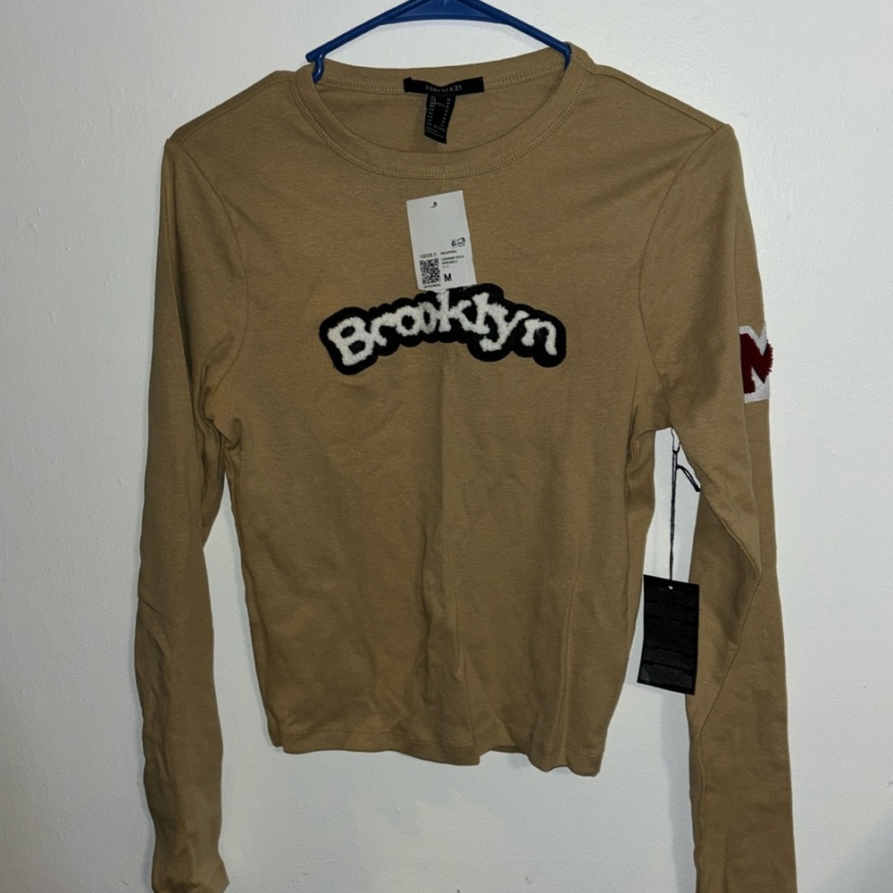 Forever21 Brooklyn Shirt Long Sleeve Size M New